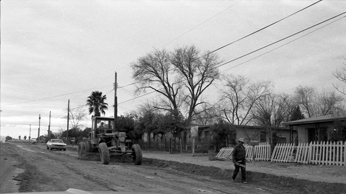 View of road construction.