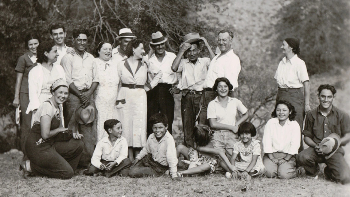 Group portrait outside, Bustamante Family