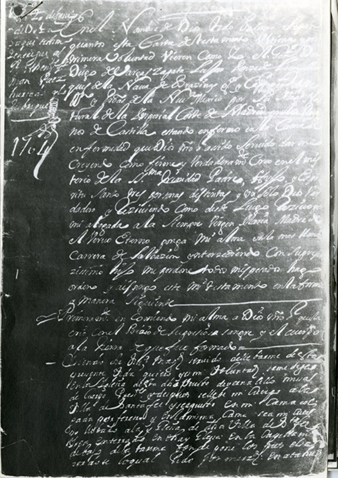 Will of Diego de Vargas