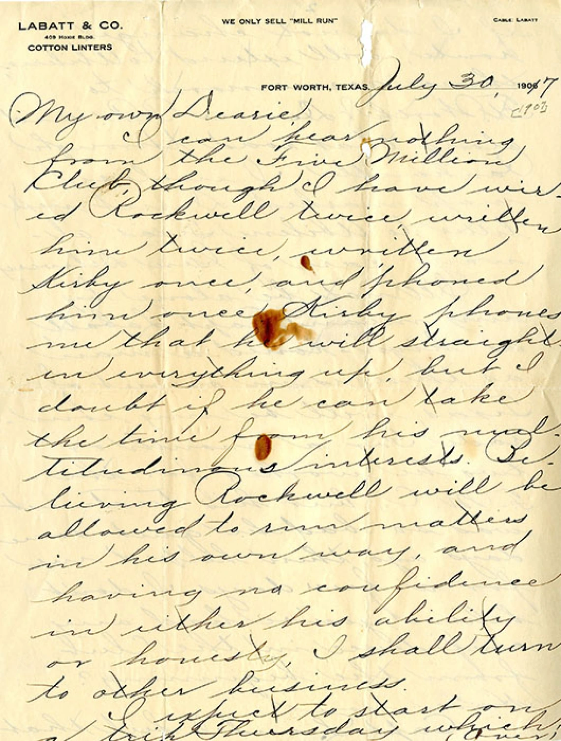 Letter from Labatt&Co