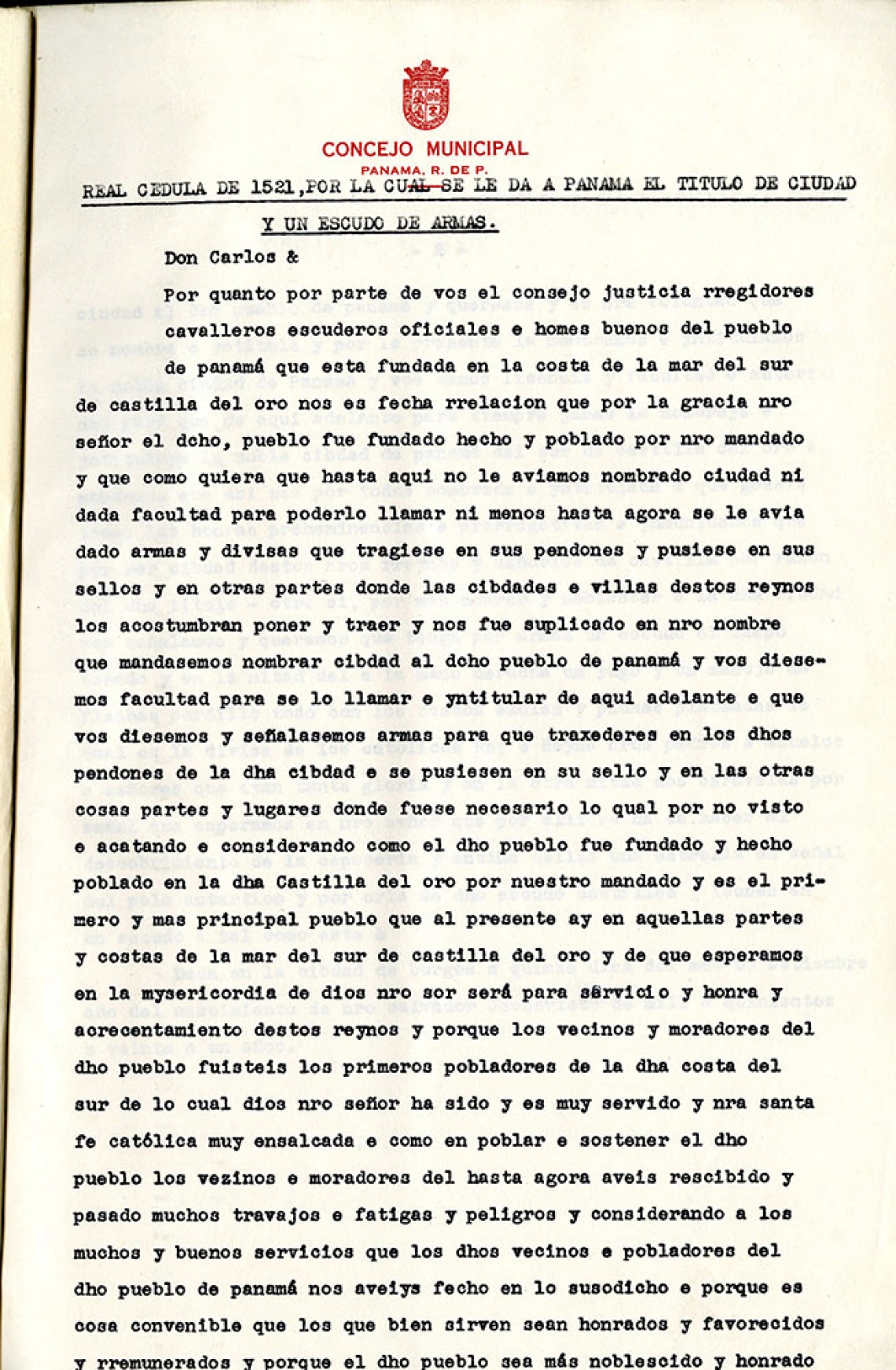 Municipal Documents from Panama City