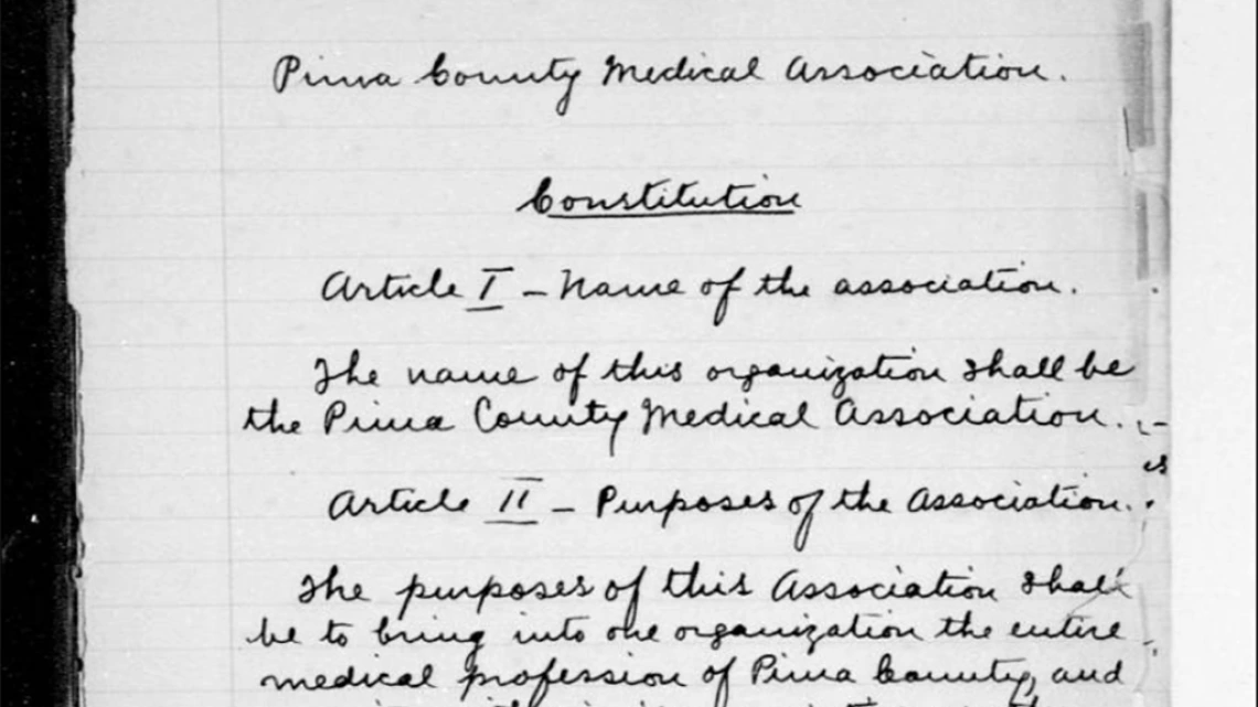 Constitution, Minutes of the Pima County Medical Society, 1904