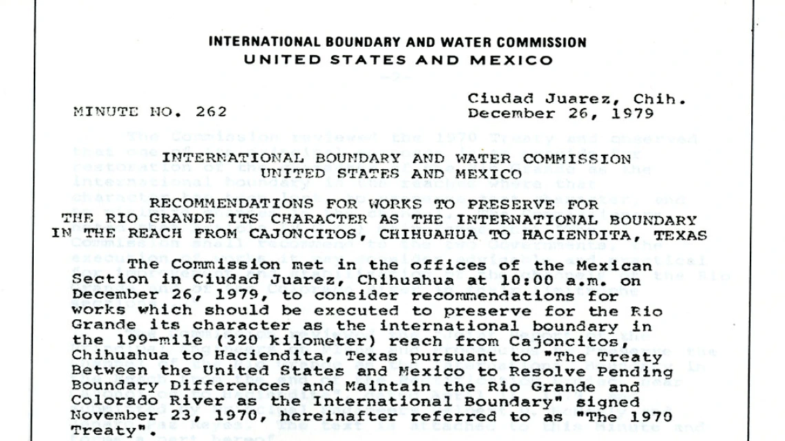 International Boundary and Water Commission document