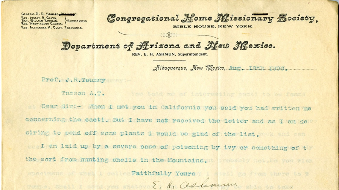 Letter from Rev. E. H. Ashmun Letter from Rev. E. H. Ashmun