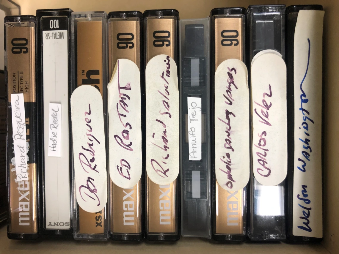 Audio cassettes from the Jay Rochlin oral history project, circa 1995