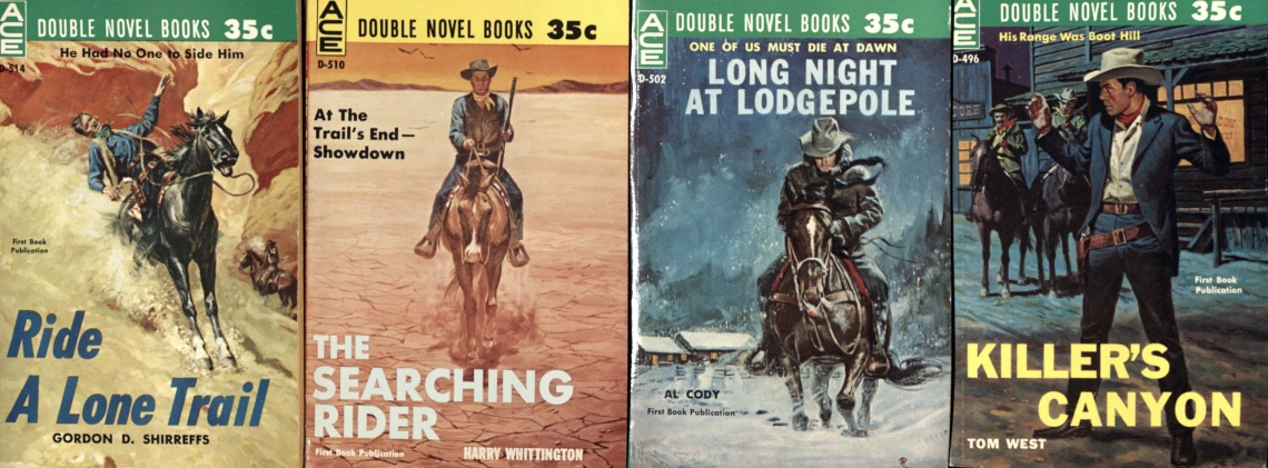 Western pulp fiction novel covers