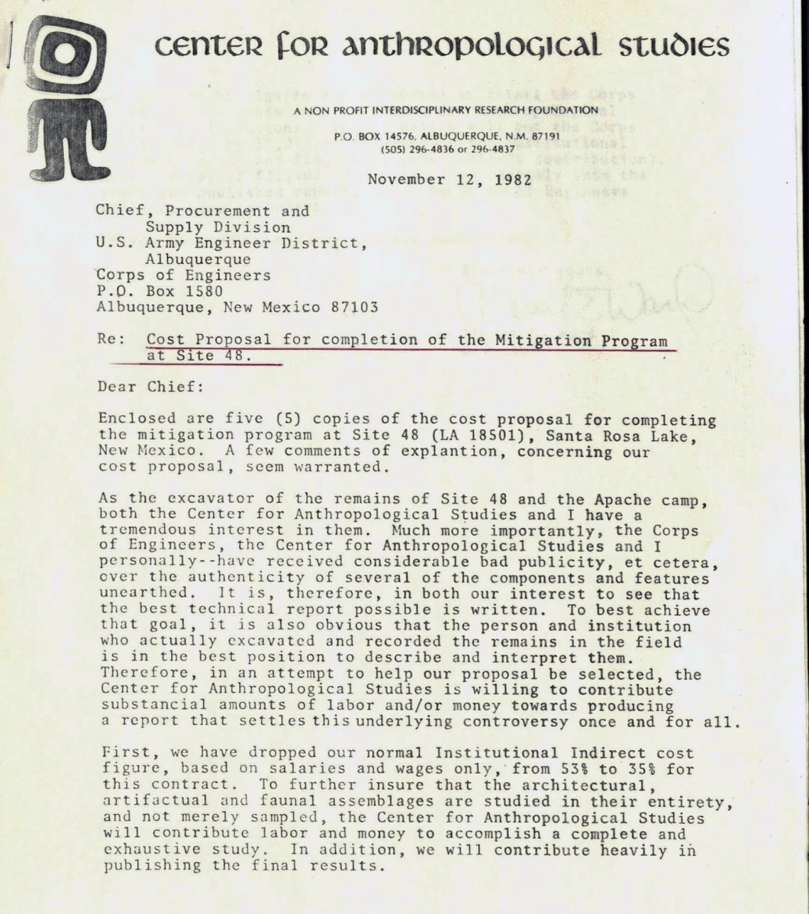 Correspondence regarding Site 48
