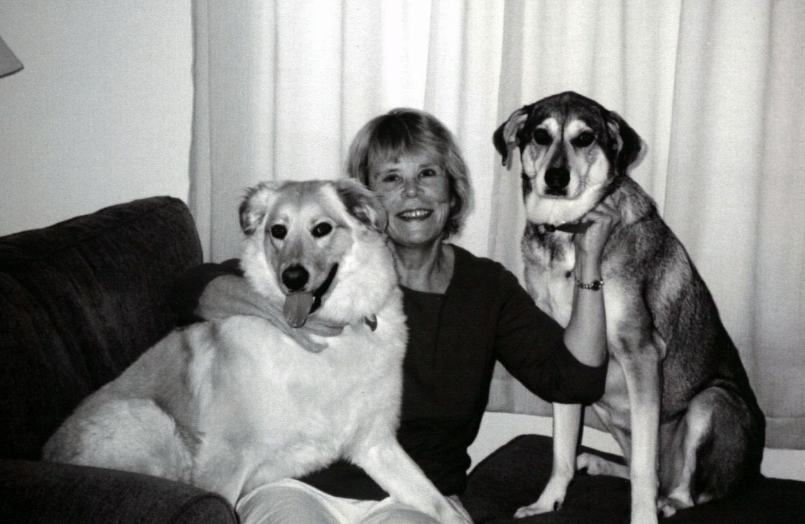 Maxine O'Callaghan with her dogs, Molly and Mocha.