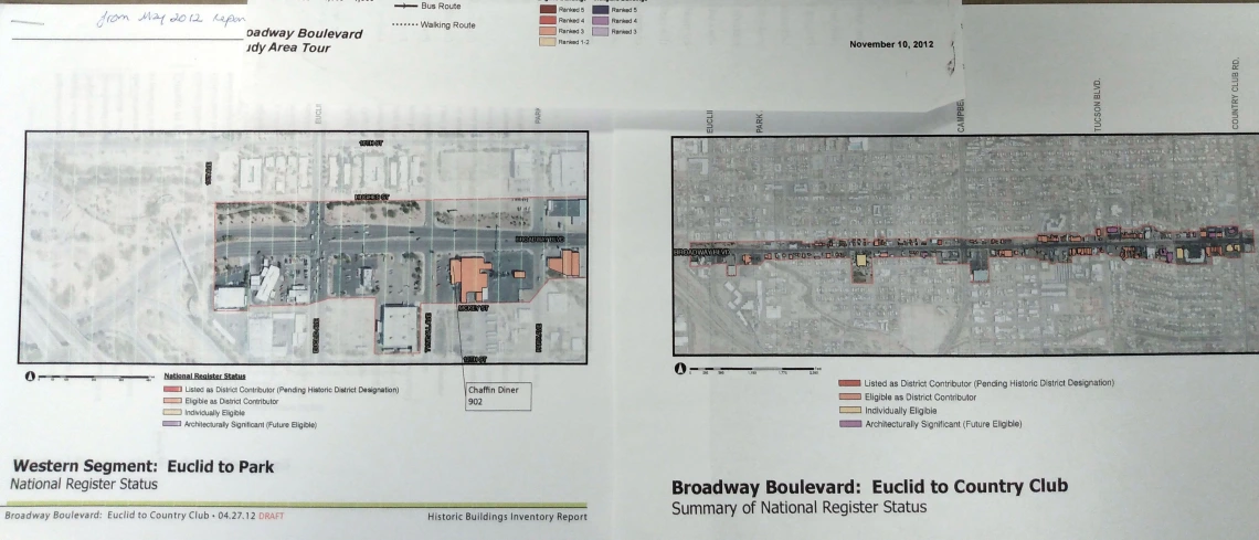 Maps showing Broadway Road proposed plans