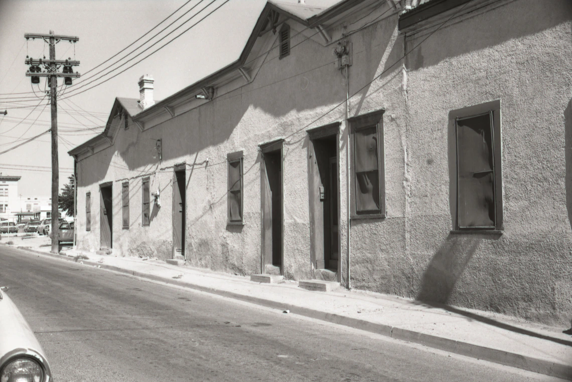 Barrio Viejo building, Tucson 1968. Barrio Viejo building, 1968.