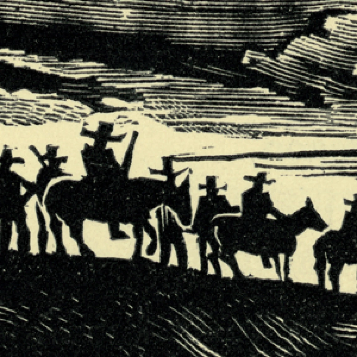 Image of Detail, Woodcut, De Francisco Moreno Capdevila, from El Coyote—Corrido De La Revolucion, Celedonio Serrano Martinez, Mexico, 1951