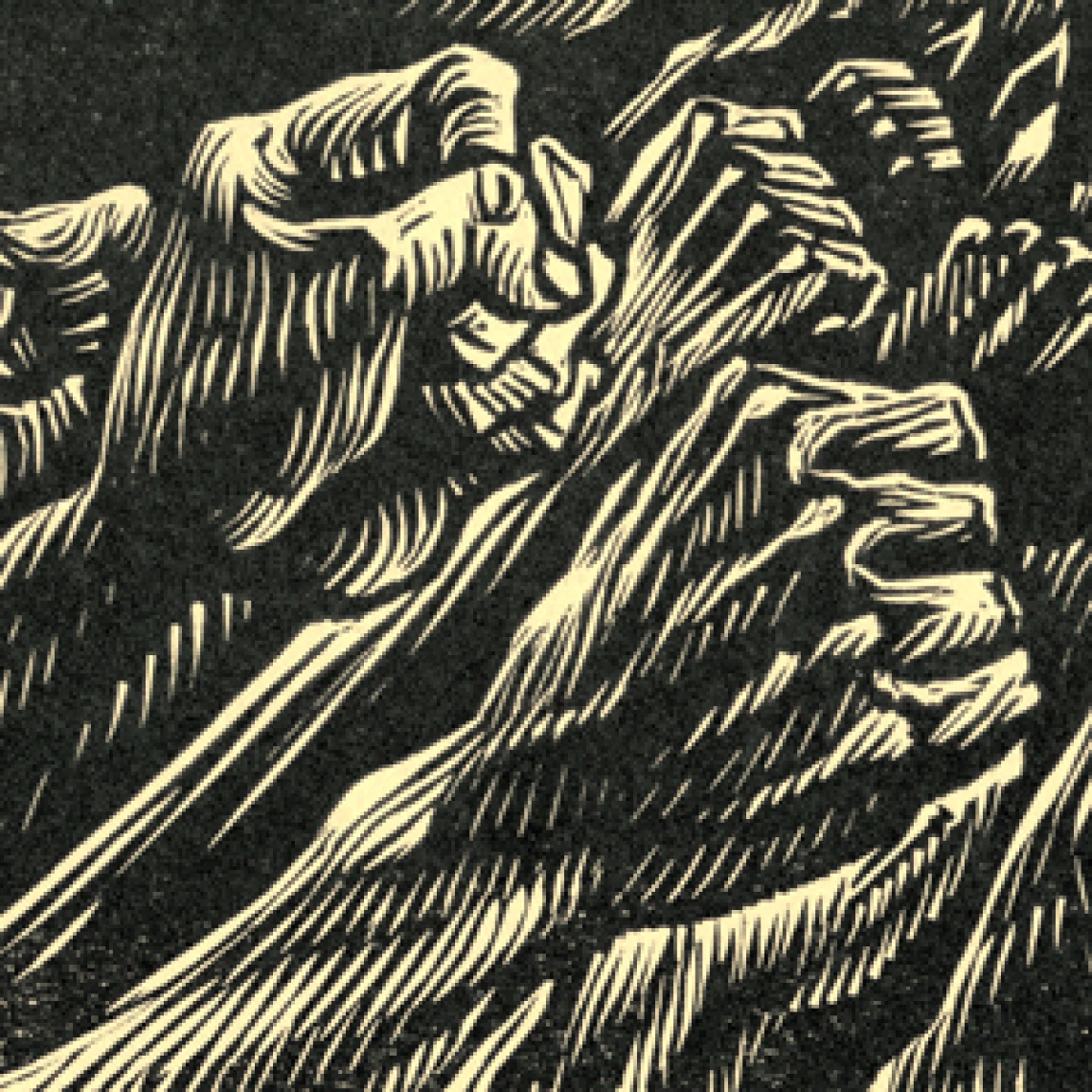 Image of Detail, Woodcut, De Francisco Moreno Capdevila, from El Coyote—Corrido De La Revolucion, Celedonio Serrano Martinez, Mexico, 1951