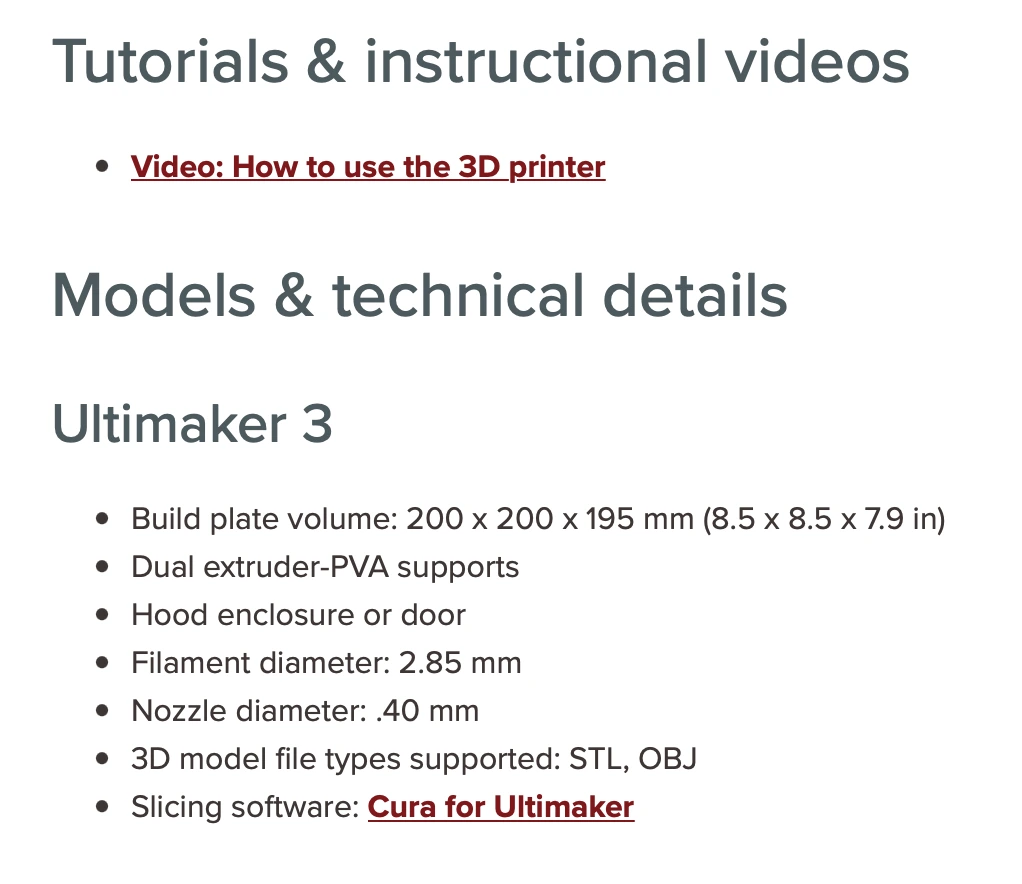 a screenshot of the tutorials and instructional videos page, using h2 and h3 headings