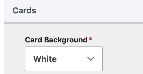 screenshot of card editor with card background option selected as "white"
