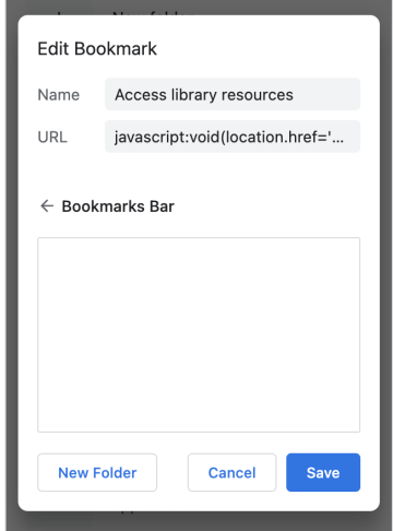 Adding a bookmark in Chrome