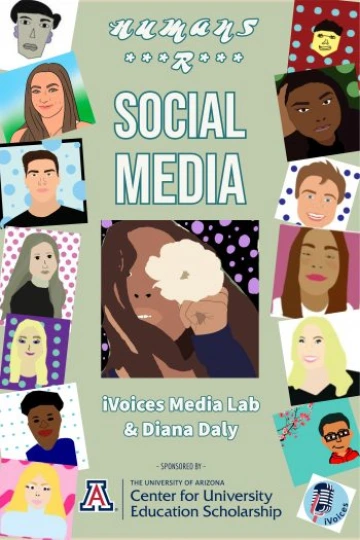 Humans R Social Media book cover with different illustrated faces