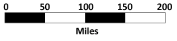 image of a bar scale showing one inch to 50 miles