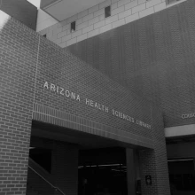 The exterior of the Health Sciences Library