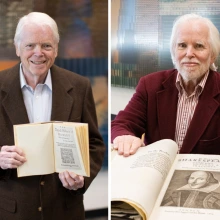 Frederick Kiefer and Thomas Willard holding open books