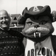 Jim Kolbe Posing with Wilbur the Wildcat