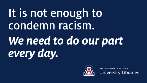 "It is not enough to condemn racism" graphic