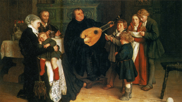 Gustav Spangenberg, Luther im Kreise seiner Familie musizierend (Luther Making Music in the Circle of His Family), circa 1875