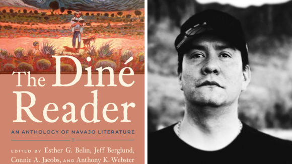 The Diné Reader book cover and Bojan Louis