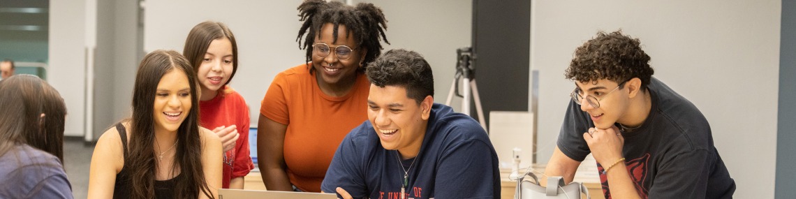 Students explore technology at the Main Library.