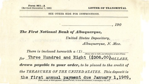 Excerpt from Letter of Transmittal, circa 1909