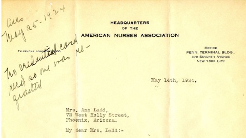 Letter to Ann Ladd from Agnes G. Deans, May 14, 1924