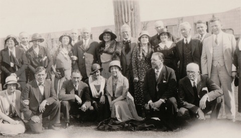 Photograph. Dr. Palmer with his colleagues and their spouses, undated
