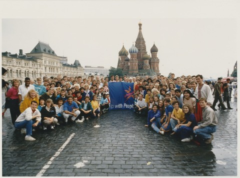 Up with People Cast 87A at the Moscow Kremlin on the first UWP tour of Russia, June 1988