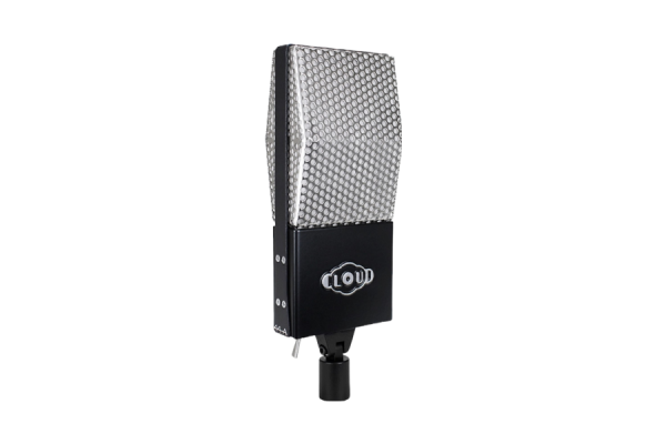 A compact microphone in silver and black.