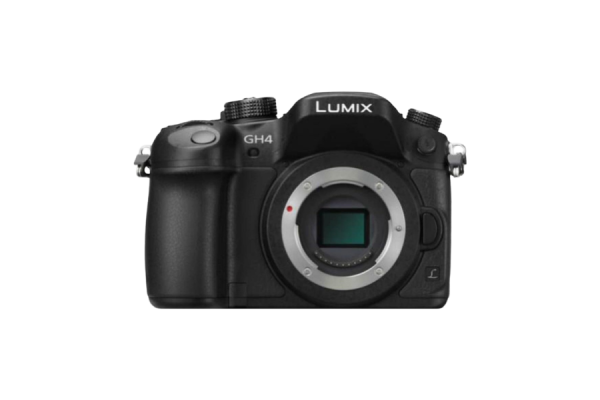 A Panasonic GH4 mirrorless camera without a lens mounted, showing its image sensor.