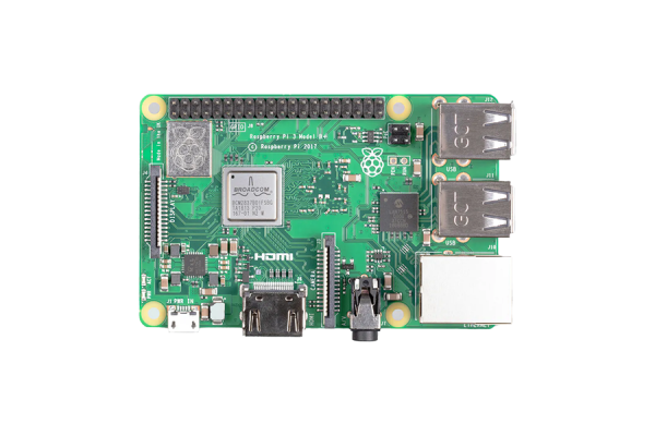 A Raspberry Pi microcontroller.