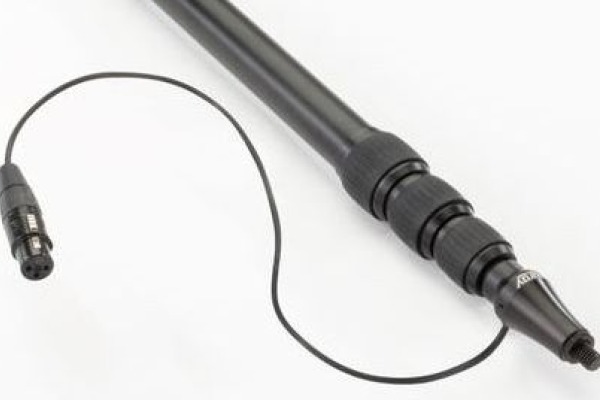 telescoping aluminum boom pole with microphone cable