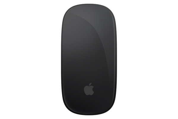 Black wireless Apple mouse